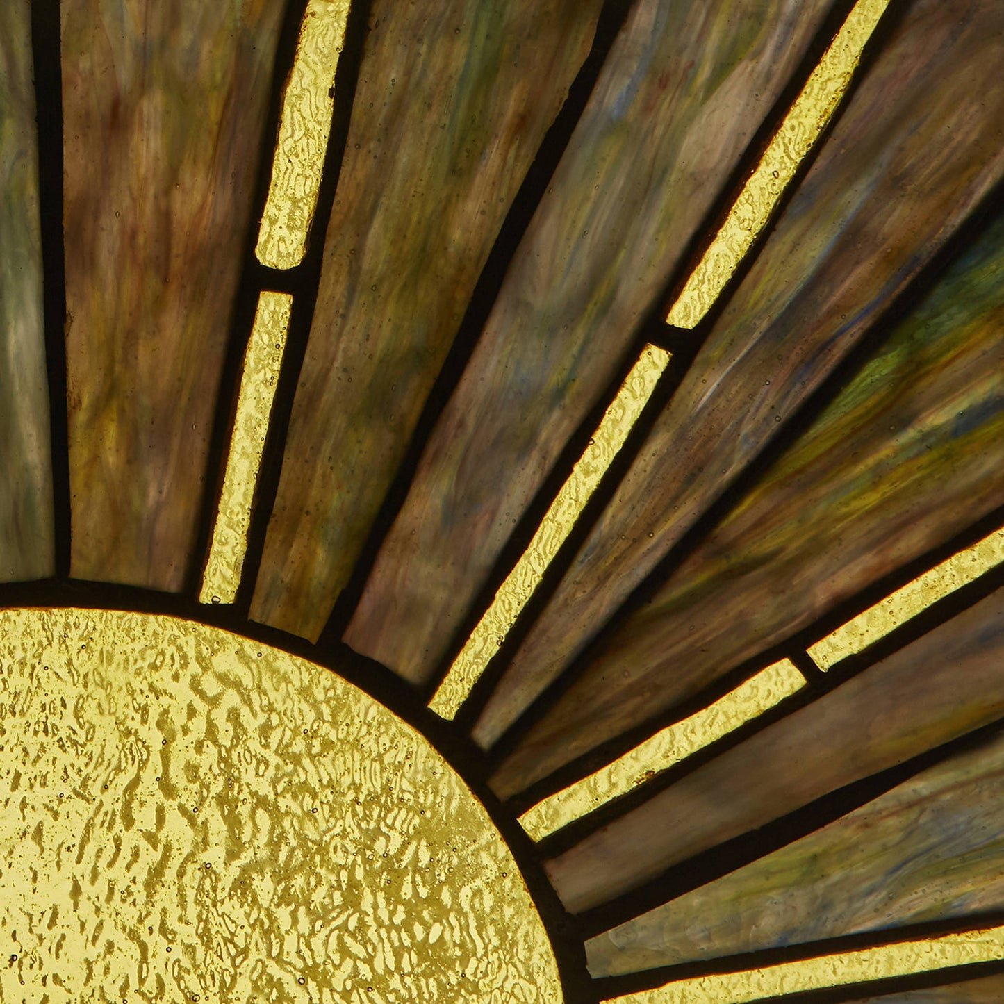8"H Multicolor Sunrise/Sunset Stained Glass Window Panel