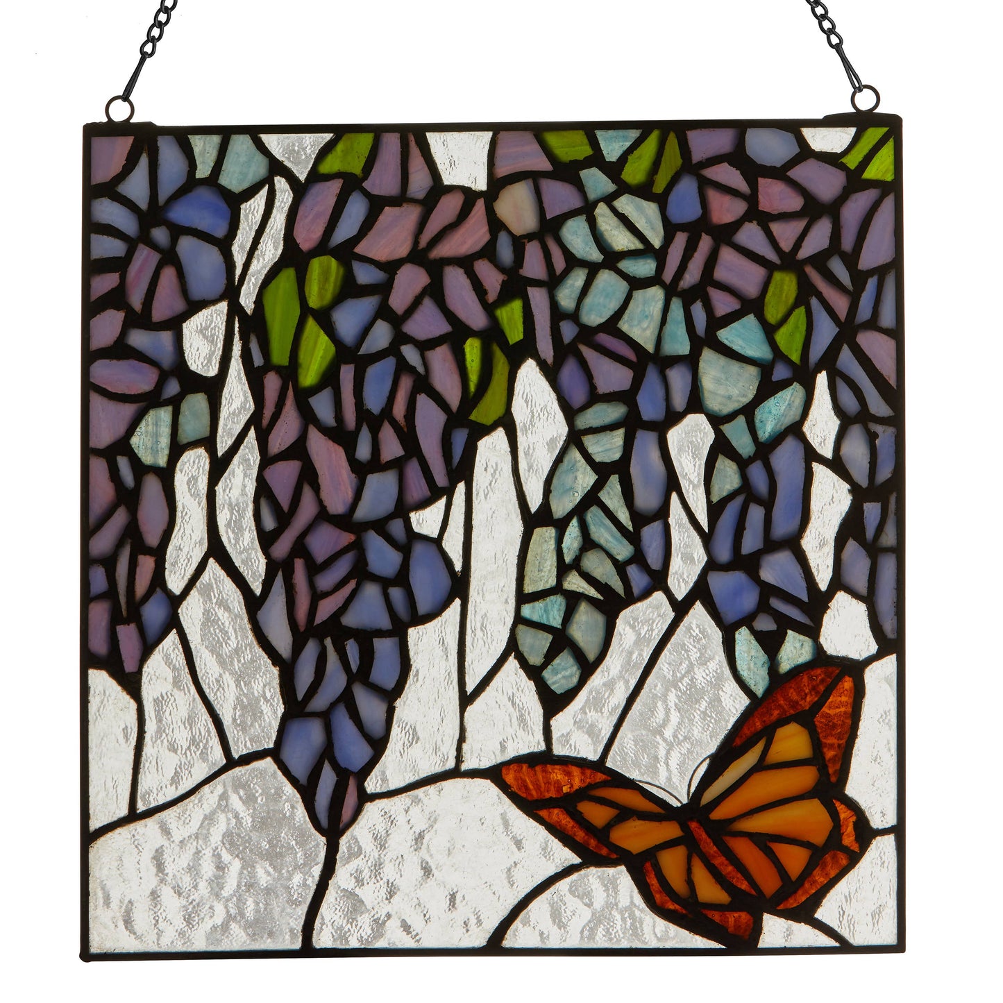 12"H Irises Stained Glass Window Panel