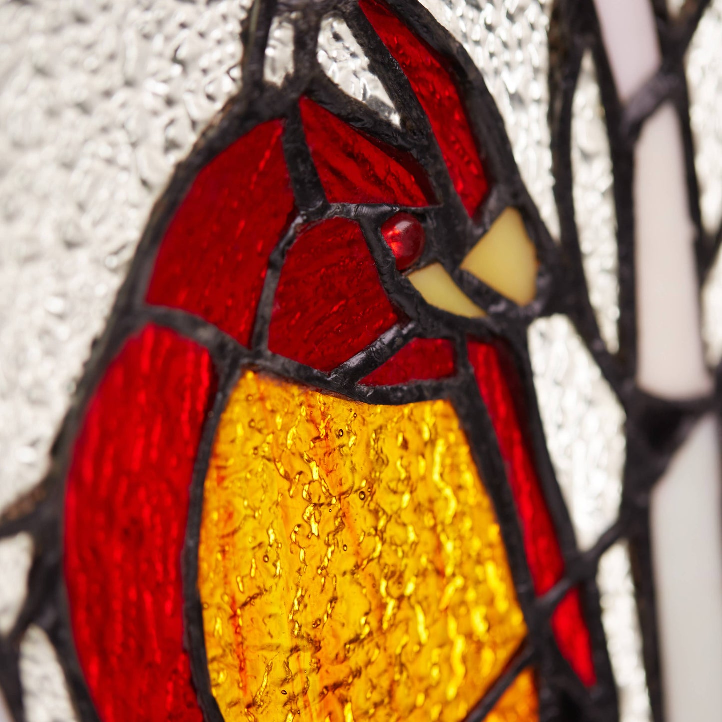 18.5"H Annabelle Red Cardinal Stained Glass Window Panel
