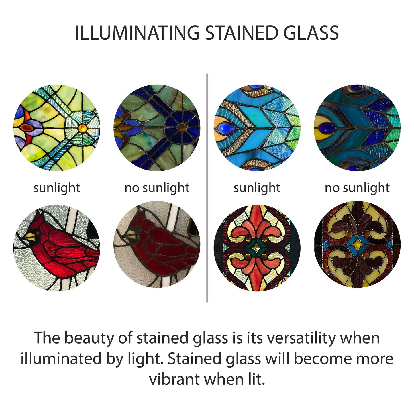 10.25"H Colorful Stacked Teacups Stained Glass Window Panel