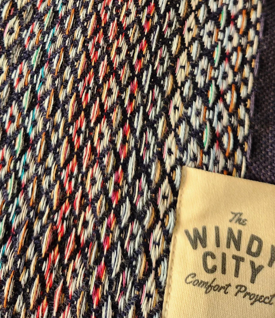 Spring Turkish Blanket - Rainbow Navy