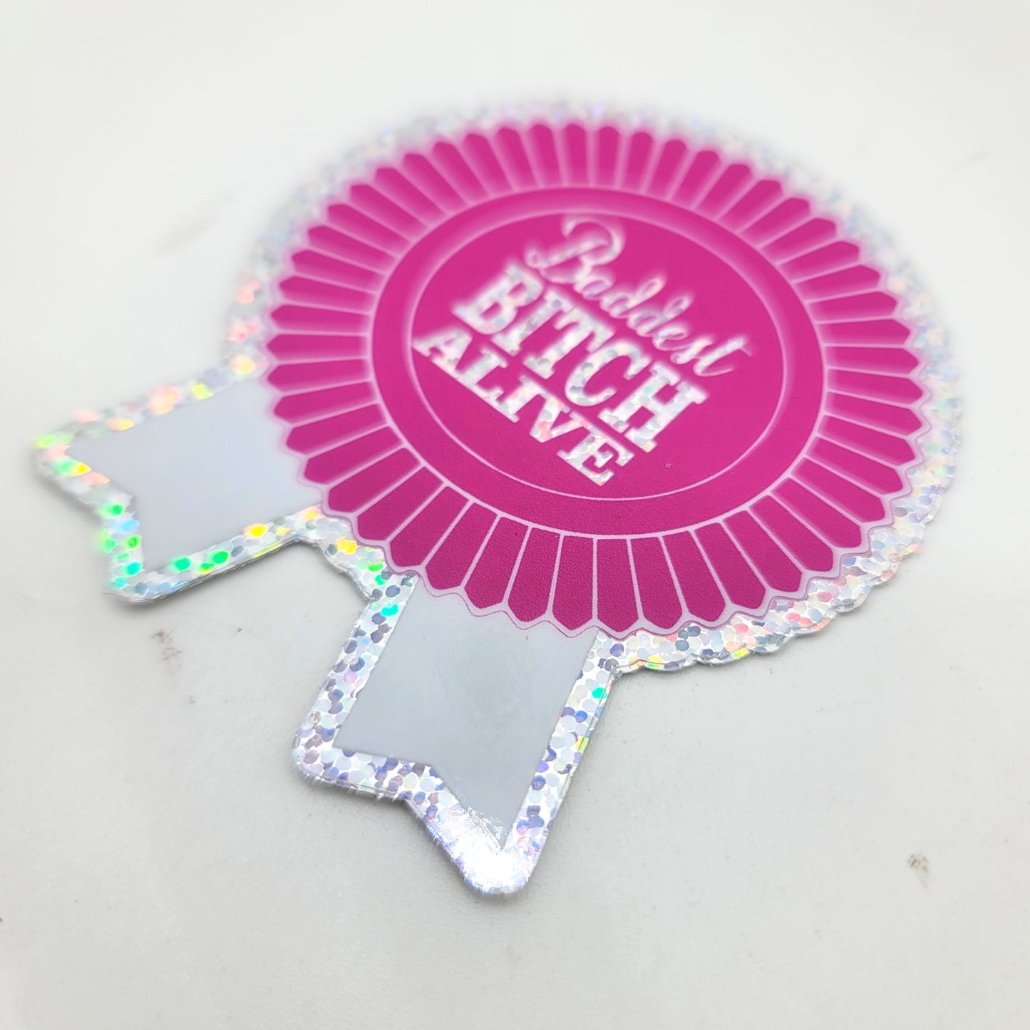 Baddest Bitch Alive Glitter Vinyl Sticker