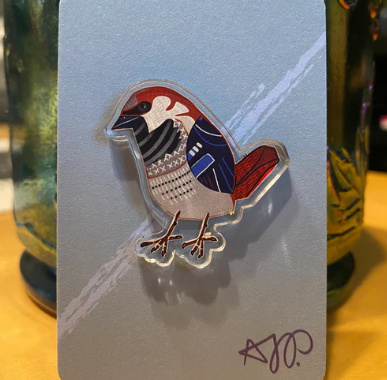 Acrylic Pin (Sparrow)
