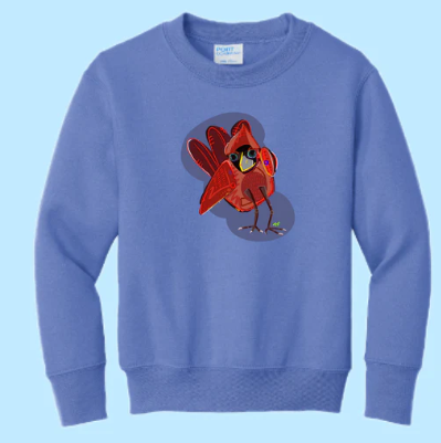 Cardinal Hand Pressed Graphic Sweatshirt (Youth)