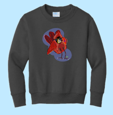 Cardinal Hand Pressed Graphic Sweatshirt (Youth)