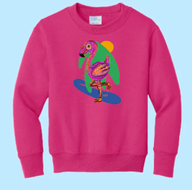 Flamingo Hand Pressed Graphic Sweatshirt (Youth)