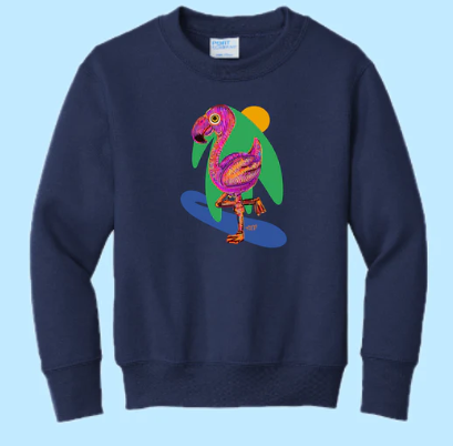 Flamingo Hand Pressed Graphic Sweatshirt (Youth)