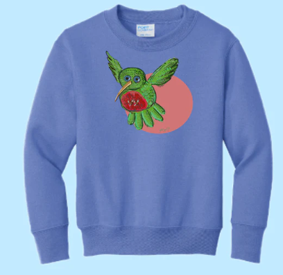Hummingbird Hand Pressed Graphic Sweatshirt (Youth)