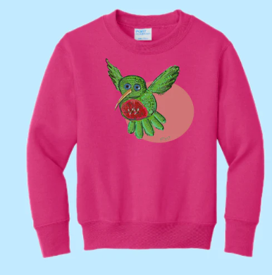 Hummingbird Hand Pressed Graphic Sweatshirt (Youth)