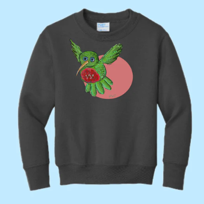 Hummingbird Hand Pressed Graphic Sweatshirt (Youth)