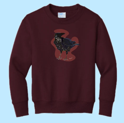 Raven Hand Pressed Graphic Sweatshirt (Youth)