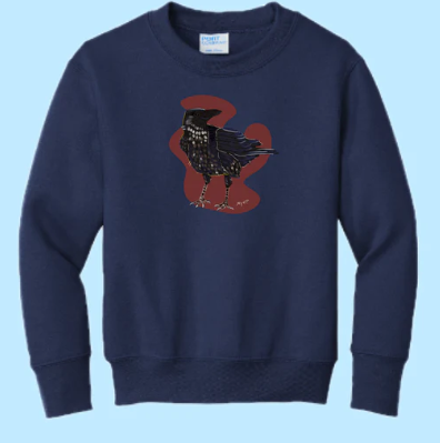 Raven Hand Pressed Graphic Sweatshirt (Youth)