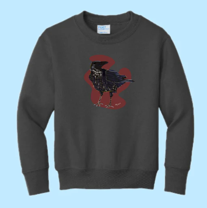 Raven Hand Pressed Graphic Sweatshirt (Youth)