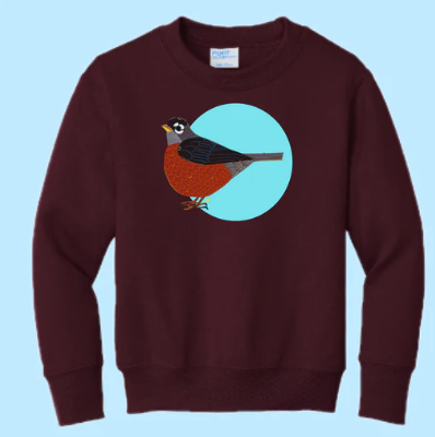 Robin Hand Pressed Graphic Sweatshirt (Youth)