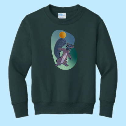 Squirrely Hand Pressed Graphic Sweatshirt (Youth)