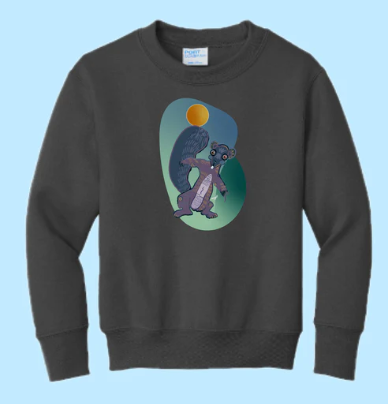 Squirrely Hand Pressed Graphic Sweatshirt (Youth)