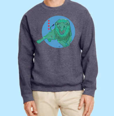 Lion Hand Pressed Graphic Sweatshirt