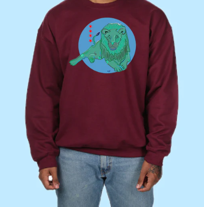Lion Hand Pressed Graphic Sweatshirt