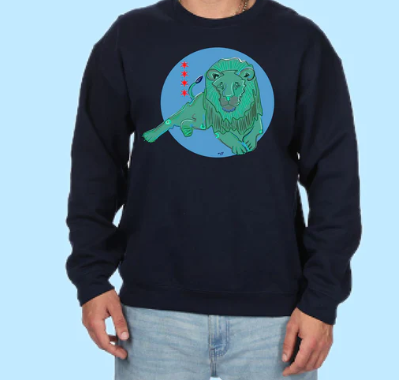 Lion Hand Pressed Graphic Sweatshirt