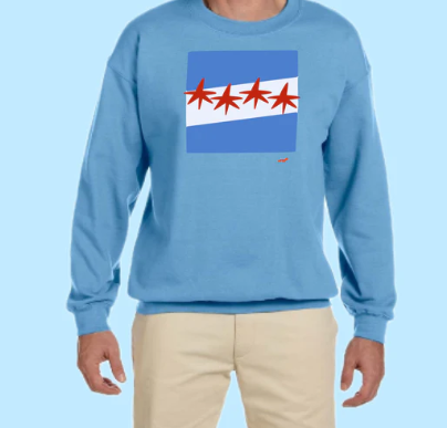 Chicago Flag Hand Pressed Graphic Sweatshirt