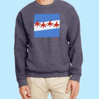 Chicago Flag Hand Pressed Graphic Sweatshirt