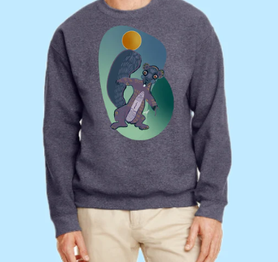 Squirrely Hand Pressed Graphic Sweatshirt