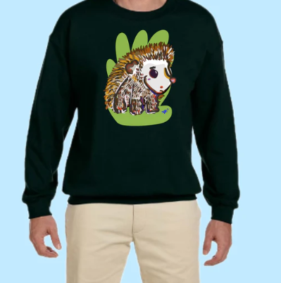 Hedgehog Hand Pressed Graphic Sweatshirt