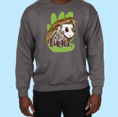Hedgehog Hand Pressed Graphic Sweatshirt