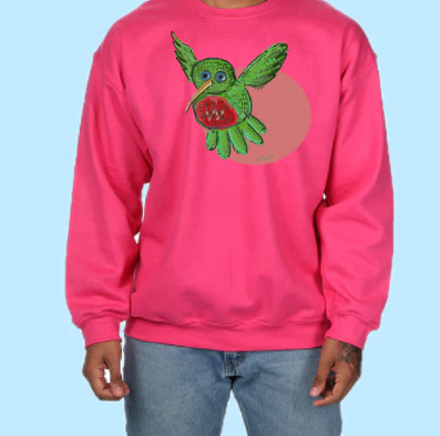Hummingbird Hand Pressed Graphic Sweatshirt