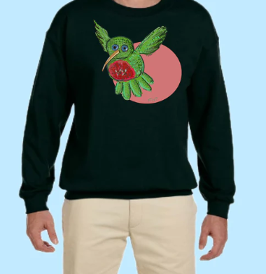 Hummingbird Hand Pressed Graphic Sweatshirt