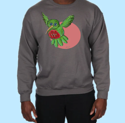 Hummingbird Hand Pressed Graphic Sweatshirt
