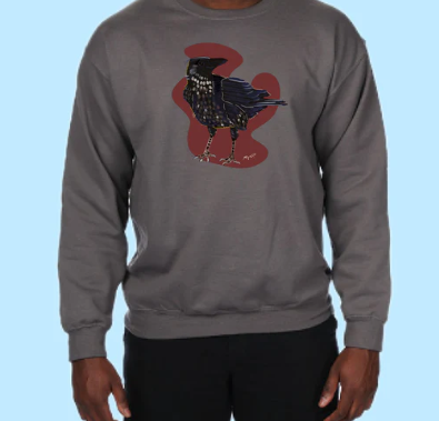 Raven Hand Pressed Graphic Sweatshirt