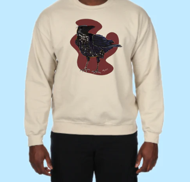 Raven Hand Pressed Graphic Sweatshirt