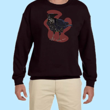 Raven Hand Pressed Graphic Sweatshirt