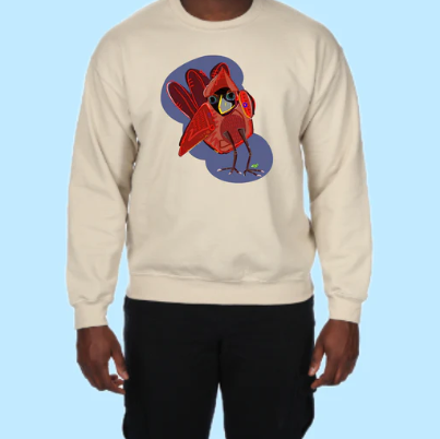 Cardinal Hand Pressed Graphic Sweatshirt