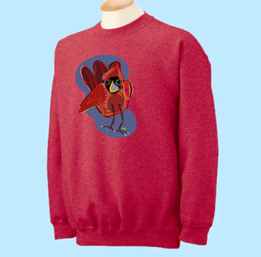 Cardinal Hand Pressed Graphic Sweatshirt