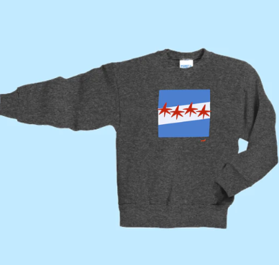Chicago Flag Hand Pressed Graphic Sweatshirt (Youth)