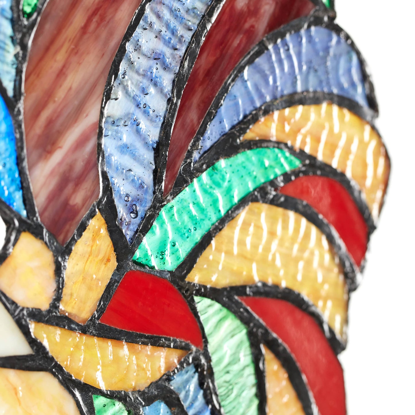 15.25"H Roland the Red Rooster Stained Glass Window Panel