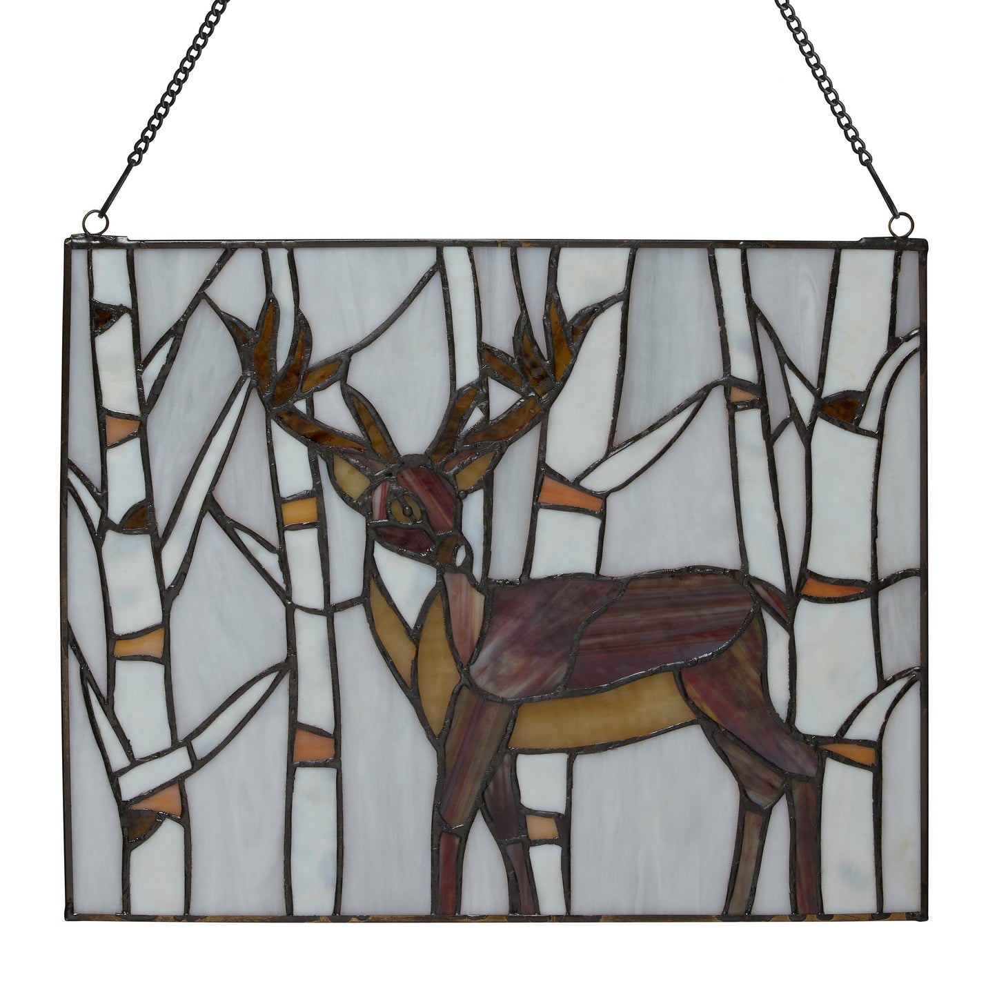 11"H Majestic Deer Stained Glass Window Panel