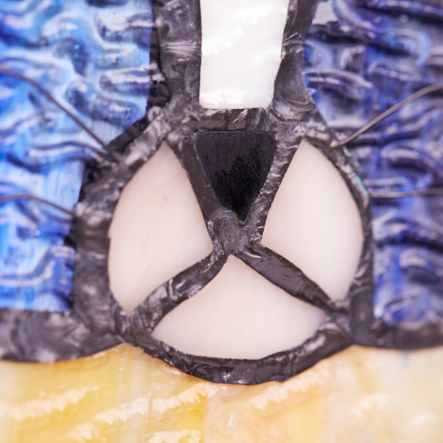 13"H Cecilia the Cat Multicolor Stained Glass Window Panel