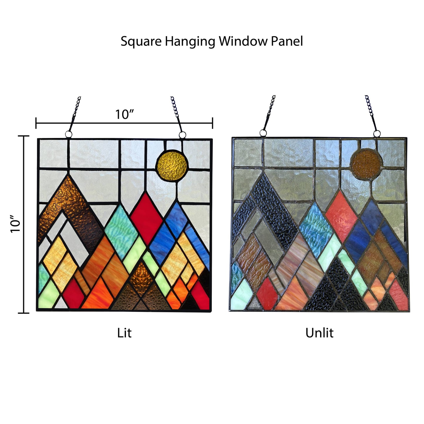 10"H Beyond the Mountain Tops Multicolored Window Panel