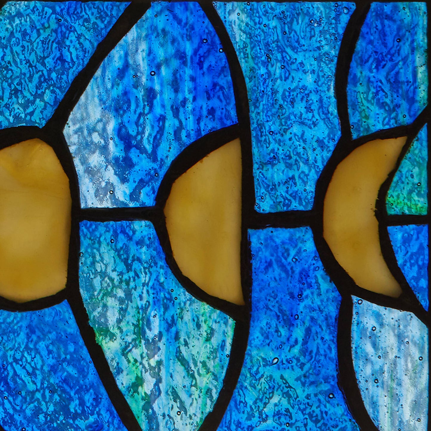 5"H Moon Phases Rectangular Stained Glass Window Panel