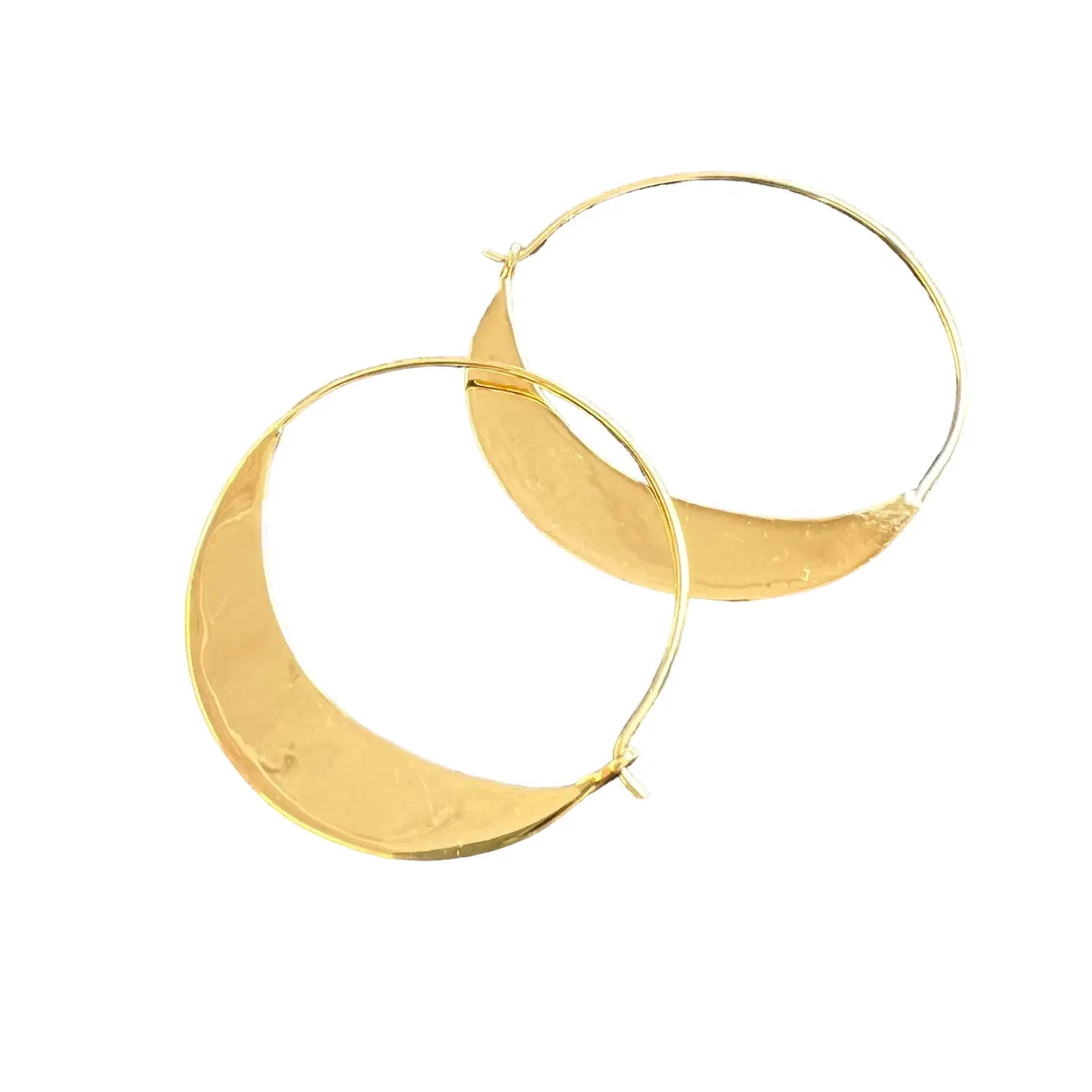 Brass Crescent Hoop Earring