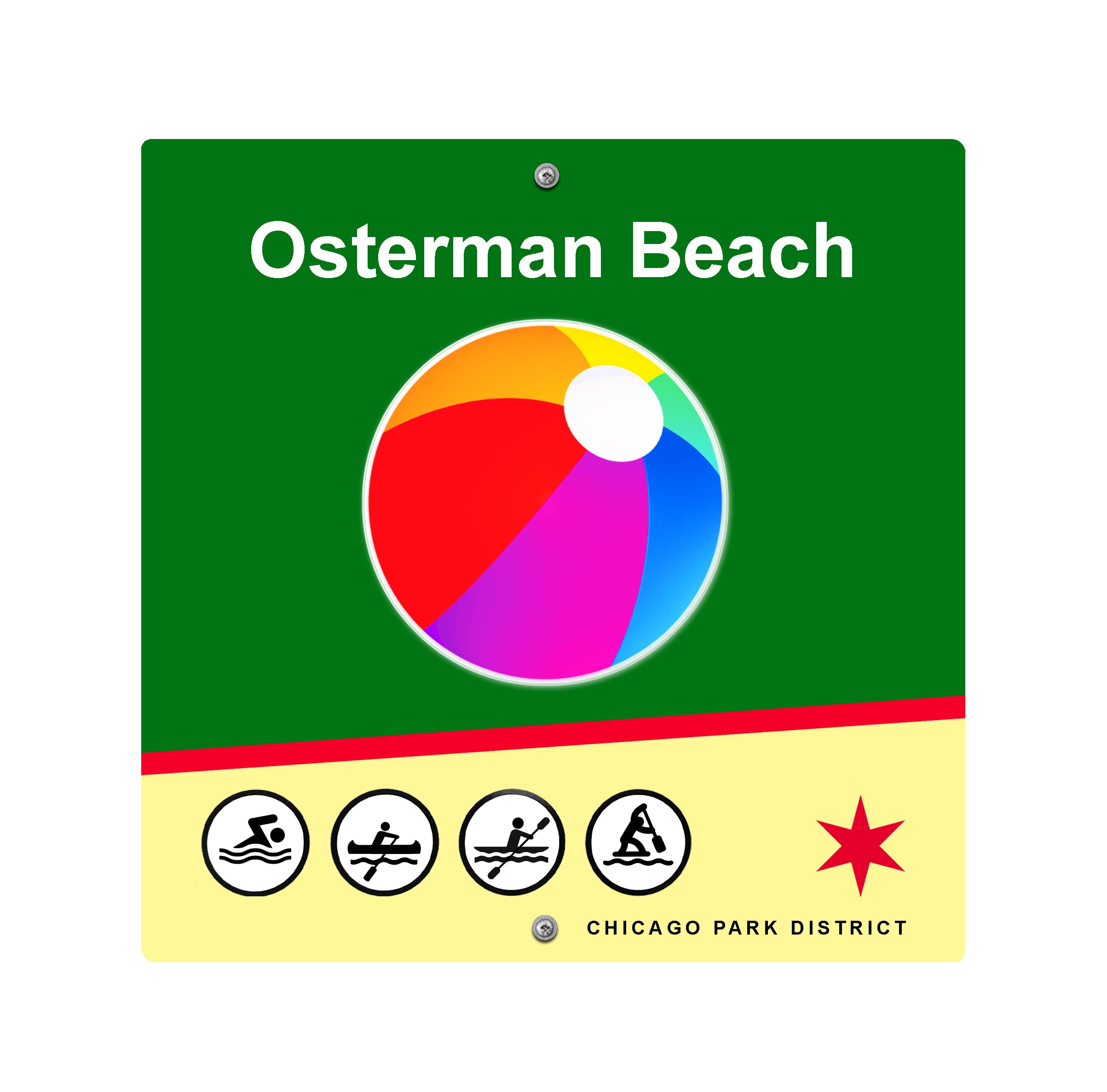 Chicago Park District sign #CPD206 Osterman Beach