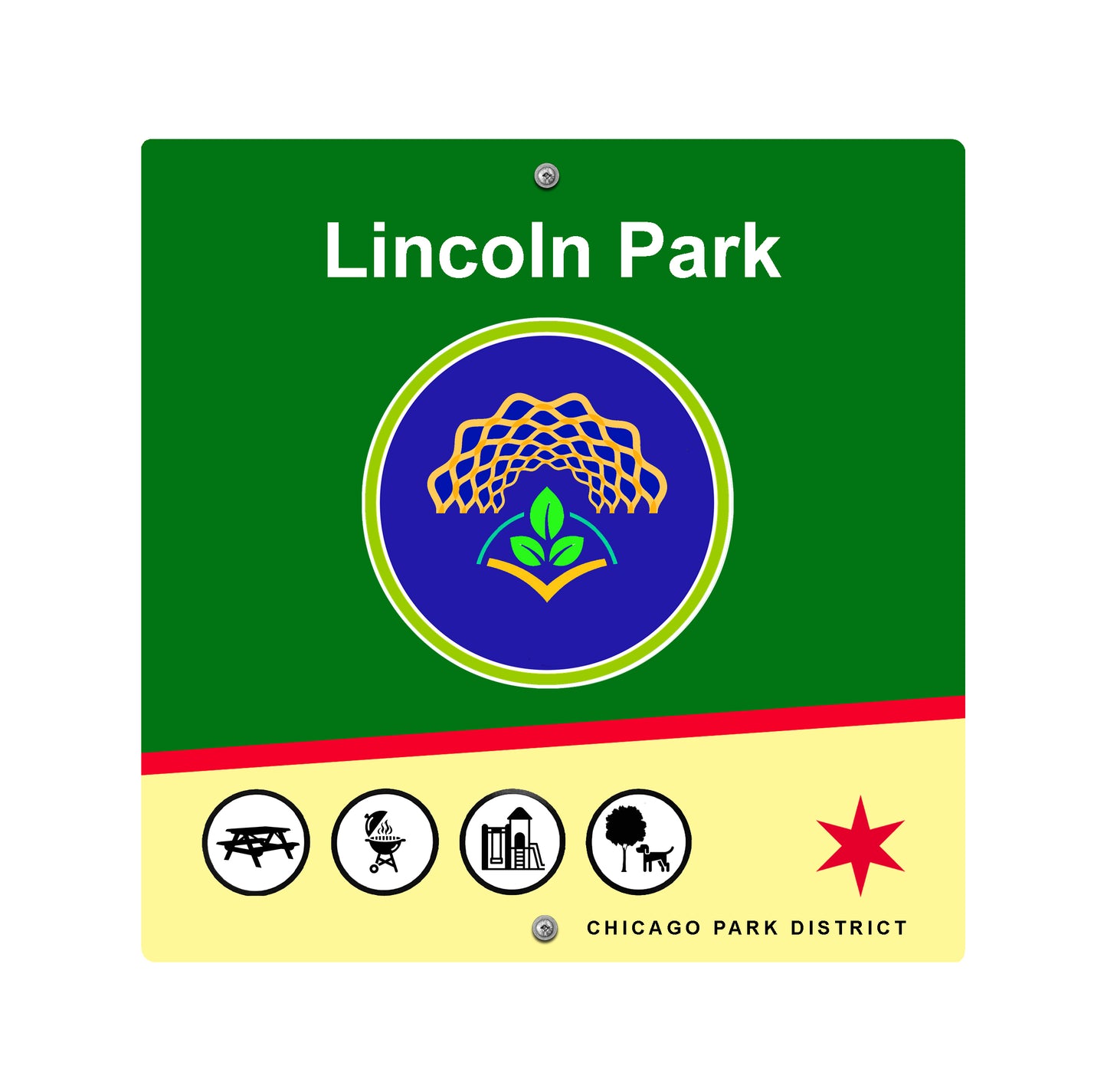 Chicago Park District sign #CPD104 Lincoln Park