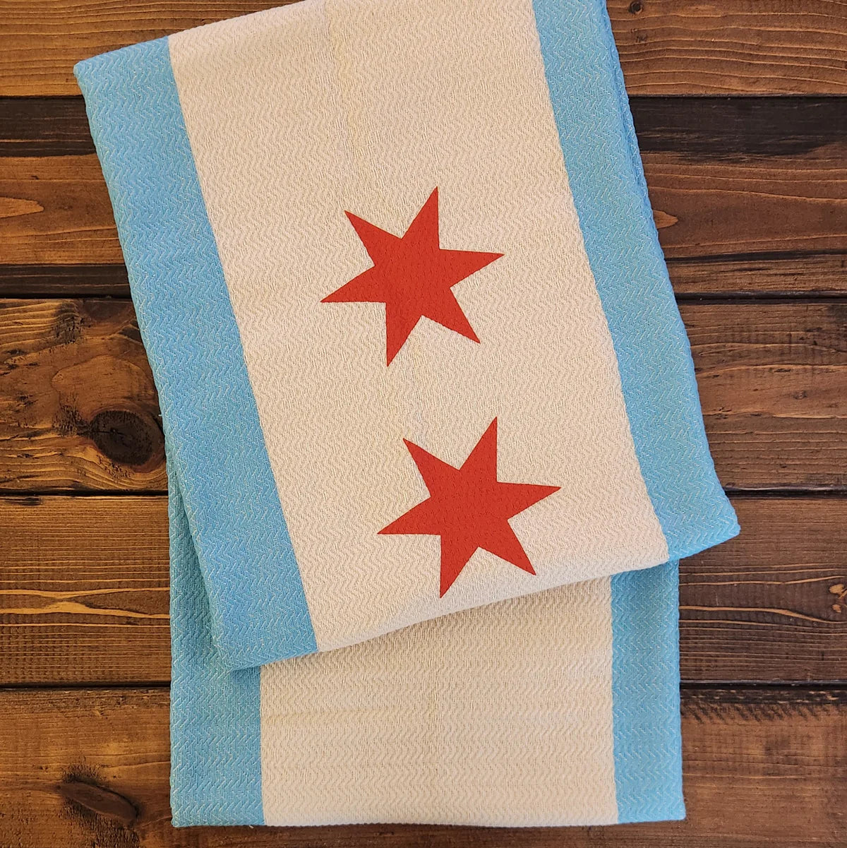 Chicago Flag Turkish Towel - Natural