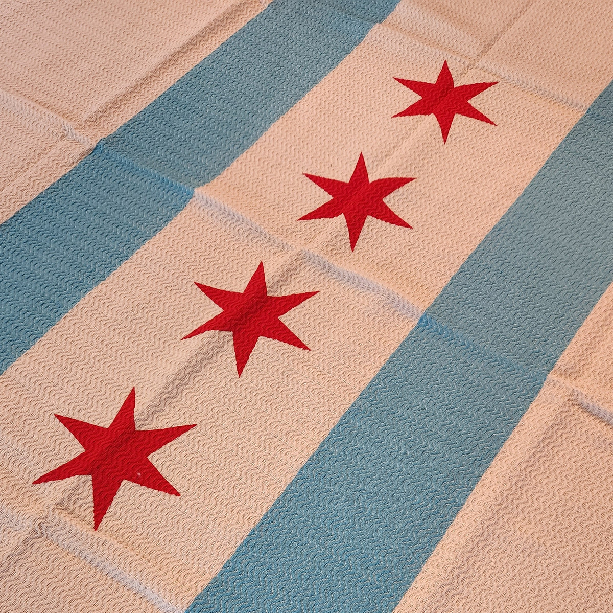 Chicago Flag Turkish Towel - Natural
