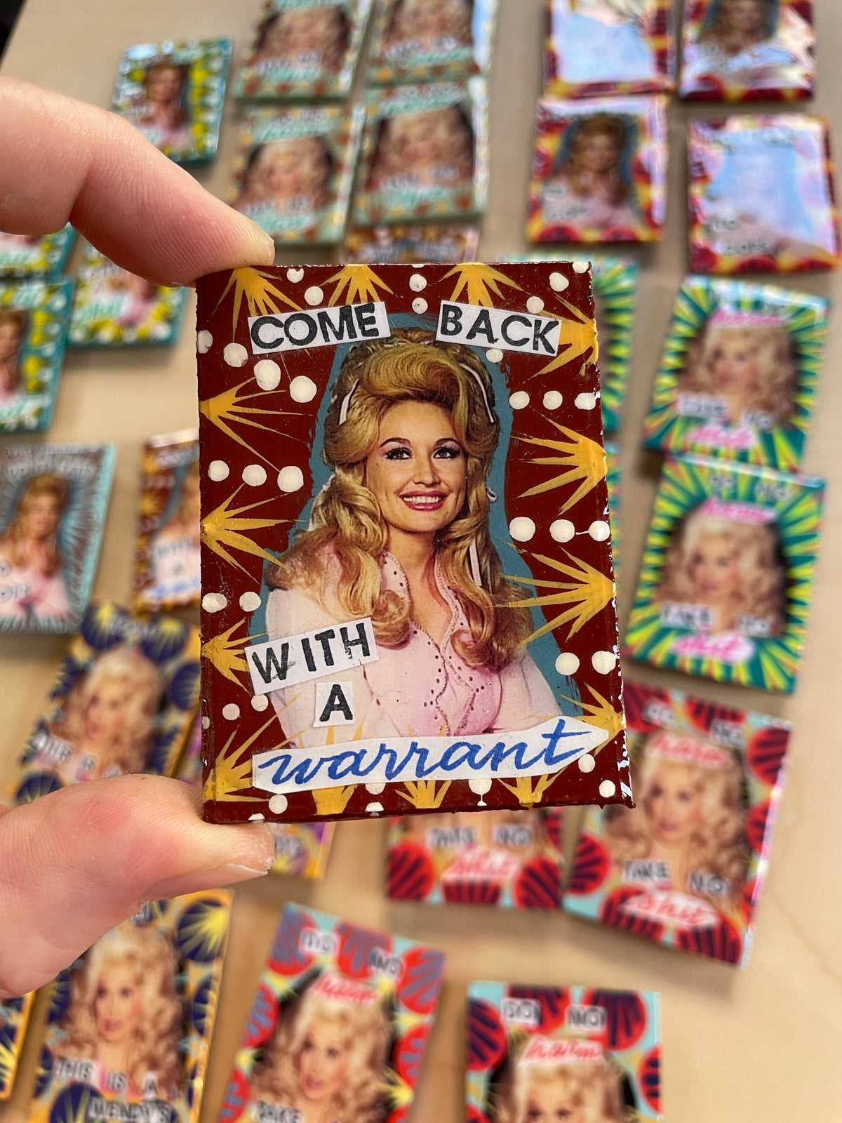 Dolly Parton WARRANT mini-shrine magnet