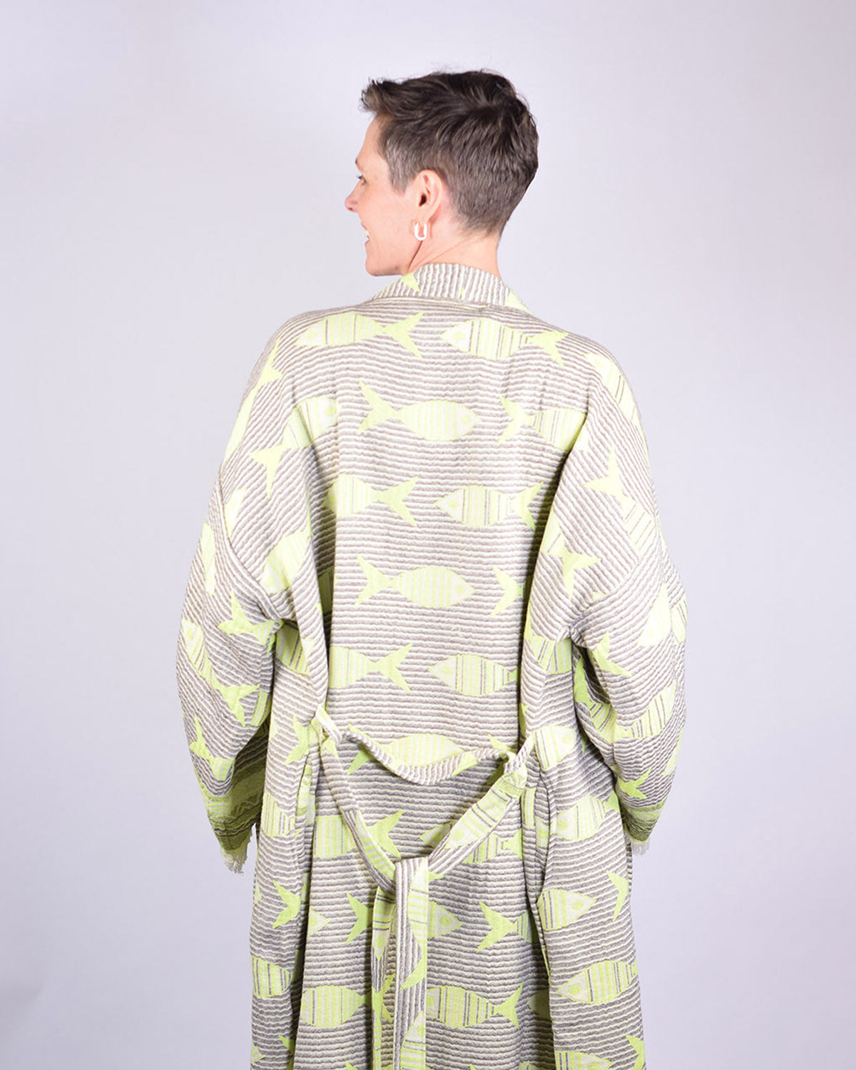 Luxury Turkish Cotton Kimono/Robe - Electric Fish