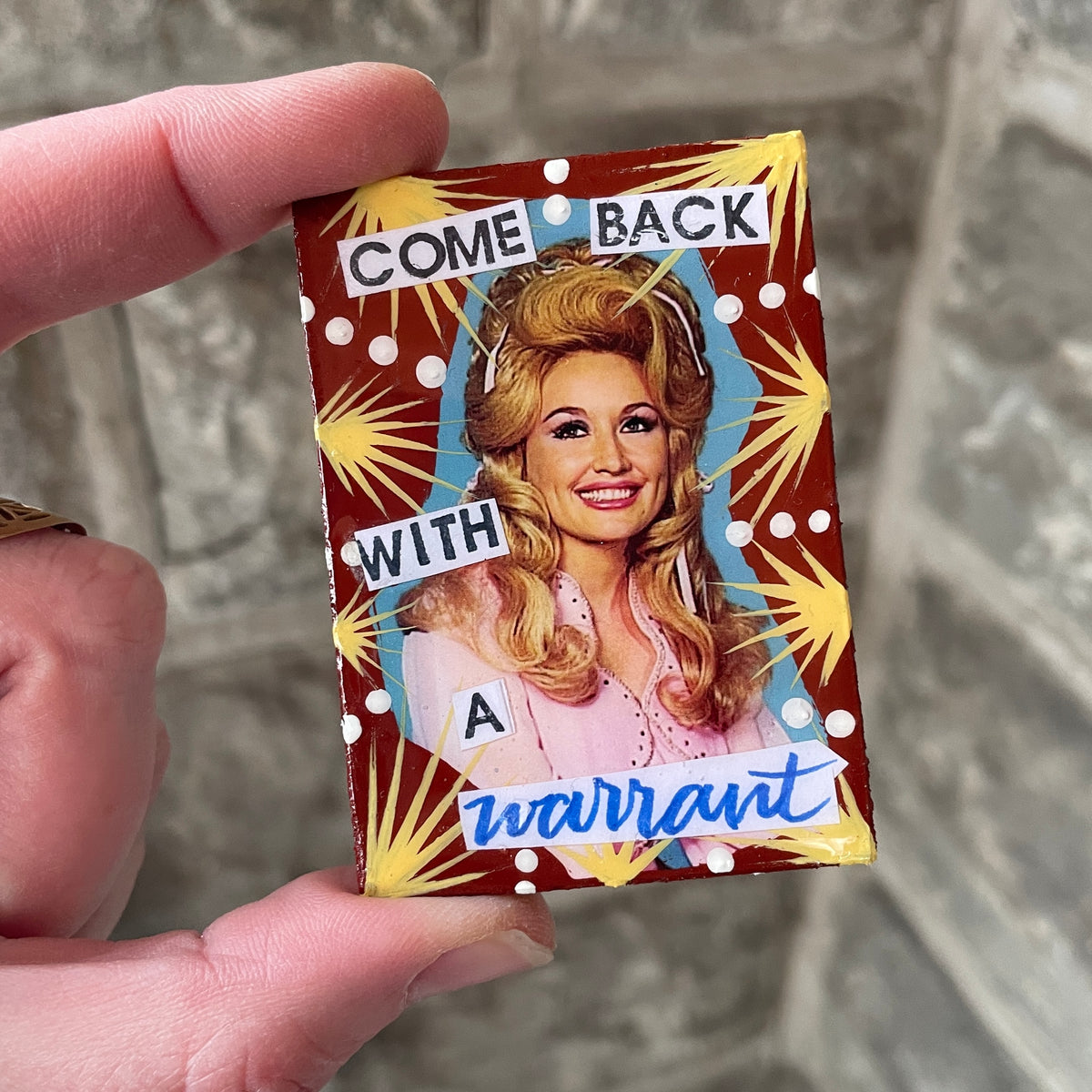 Dolly Parton WARRANT mini-shrine magnet